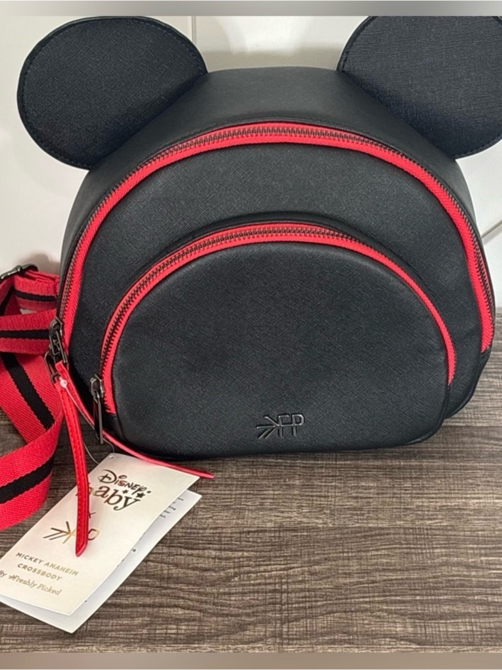 Freshly Picked Black and Red Mickey Ear Baby Crossbody Bag